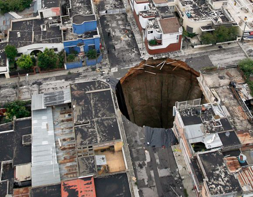 Guatemala Sinkholes on Guatemala City  Thousands Of Residents Had To Be Evacuated Because Of
